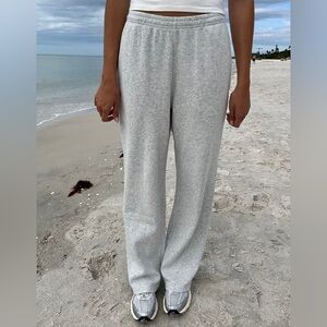 Brandy Melville Light Gray Waffle Knit Pants